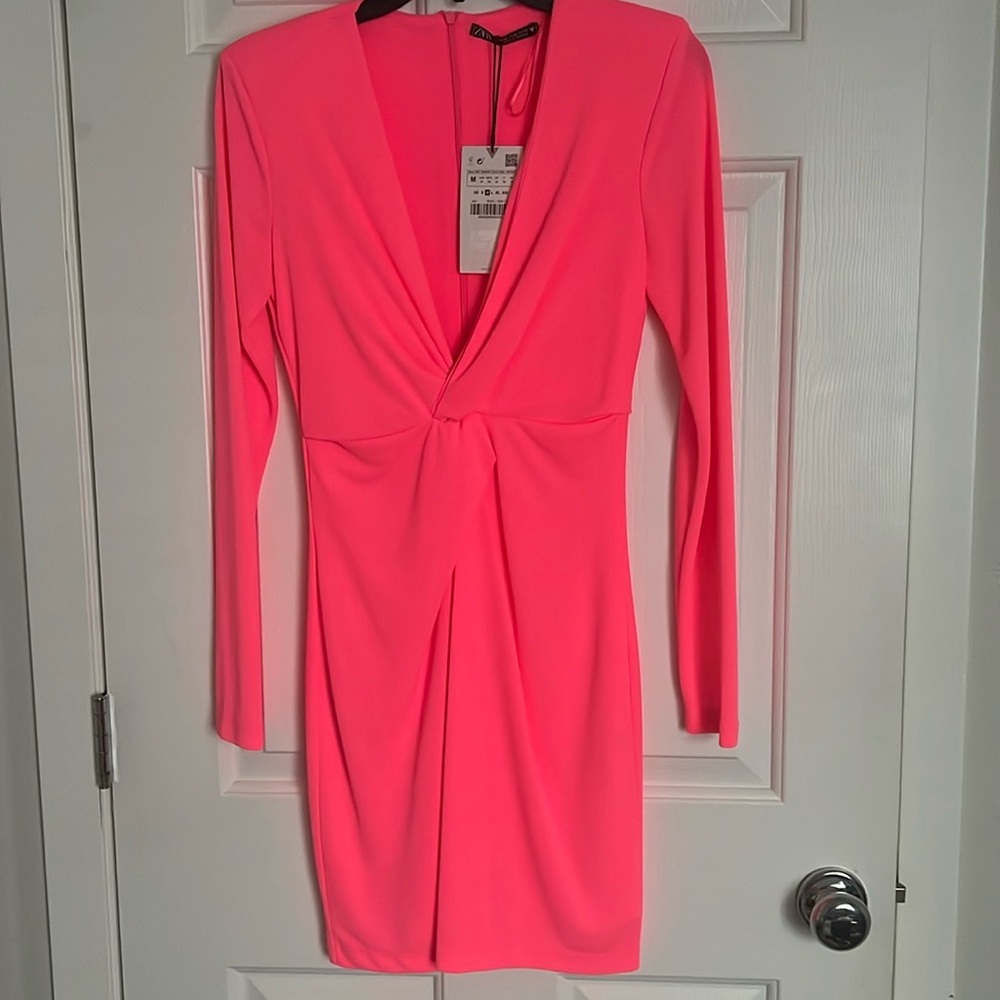 NWT Zara Stretchy Front Knotted Dress